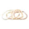Strängar 100% naturliga pärlarmband charms elastiska rep verkliga pärlarmband för flickvän pärlstorlek 89 mm