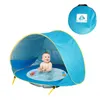 Baby Beach Tent Children Waterproof Wode Sun Sun Namiot zabezpieczający UV Słońce z basenem Kid Outdoor Camping Sunshade Beach 240418