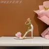 Розовые цветочные свадебные туфли для женщин сладкая пряжка ремешок на высоких сандалиях роскошные лодыжки летние насосы
