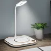 Laddare 15W Fast 5 i 1 trådlös laddning för iPhone Watch Earphone Modern LED Office Desk Lamp Wireless Charger Lamp