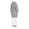 Manteau de manteau en cachemire manteau de luxe Max Maras Womens HandSewn Pure Laine double couche gris Woven Grey