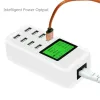 Hubs 8 Port Smart USB Fast Lade -Hub mit LCD 40W Multiport USB Ladestation Wandreiseladegerät für iPhone XS Max iPad Samsung