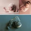 Accessori 4 pezzi Imposta oggetti di fotografia neonati per bambini avvolgimento elastico dimensioni grandi dimensioni coperta da fondo per neonato