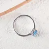Anelli a grappolo anello di bague in stile semplice 925 anello in argento sterling con topazio blu cielo 6 gioielli di lusso da 8 mm per donne eleganti regalo regalo