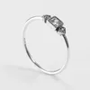 Cluster Anneaux Kameraon Retro 925 STERLING Silver Geometric Square Shining CZ Zircon Dinger Ring For Women Elegant Jewelry 2024