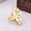 Golden Korean Version Droplet Shaped Fashionable Small and Fresh Pink Ring with An Eight Season Accessory