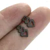 Studörhängen kinitial små hjärtan små rostfritt stål läckra små hjärtkärlekar för kvinnor och barn