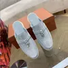 Lyxdesigner män kvinnor tofflor skor lp män kvinnor loafers platt låg topp mocka ko läder oxfords casual skor moccasins loafer slip sandaler tofflor skor 35-45