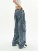 Damesjeans Deeptown Vintage Baggy Women Koreaanse mode -denim losse wide been laadbroek met hoge taille vriendje voor unisex