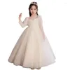 Robe fille robe de princesse de fille fleur 2024 Performance de piano hôte de tempérament immortel pour enfants