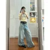 Jeans pour femmes y2k oversize pantalon de cowboy vintage harajuku hétéros classique blue denim pantalon 90S esthétique 2000S GRUNGE