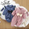 One-Pieces Zafille 2 PCS Baby Girls Striped Girls Vêtements Bowknot Patchwork Newborn Jumps pour enfants Vêtements Girls Sleeve Flying Baby's Bompers