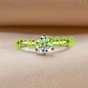 Anpassad 0,5CT 1CT 2CT 3CT VVS D 925 Sterling Silver Solitaire Moissanite Wedding Engagement Ring för kvinnor med GRA -certifikat