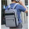Backpack Oxford Gray Men Laptop 15.6 Inch USB Charging College Student School Women