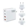 Chargers 100W 4port Gan Şarj Cihazı Dönüştürülebilir Fiş Şarj İstasyonu QC3.0 Dizüstü bilgisayar için USBC PD Yüksek Güç Hızlı Şarj