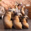 人形2023ホット50cm 3Dリアルな動物かわいいベンド犬プリントスロー枕面白い犬の頭のコスプレコスプレお気に入りのおもちゃクッション