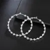 Küpe 925 STERLING Gümüş Hoop Küpeler Yüksek Kaliteli Büyük Çember Yuvarlak Moda Kadın Mücevherleri Güzel Düğün 4.5cm Ücretsiz Nakliye