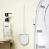 Holders Wall Mounted Toilet Brush Silicone Flat Brush Head Toilet Brush Cleaner Brush Set Toilet Cleaning Brush Bathroom