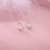 Boucles d'oreilles 1 pcs Sweet Hollow Heart Ear Clip Earres pour femmes Girl Small Love Oreille Party Fashion Silver Color Bijoux Cadeaux