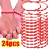 Stränge rote Stringarmbänder für glückliche 7 Knoten verstellbare handgefertigte DIY -Seilangriffe für Paar Frirends Amulettschmuckzubehör