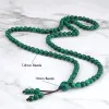 Strands 108 Drewniane koraliki Bransoletka 6 mm naturalny tygrys Eye Stone Malachite Mężczyzna Naszyjnik medytacja modlitewna Banles Modna biżuteria