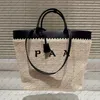 Designer Bag Straw Beach Tote Bags Triangle Luxurys Handtas Raffia's Dames Weef Borduurwerk Schouder Onderarm Zakken Koppeling Koppeling Porteborps Hobo Satchel Crossbody