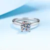 Cluster ringen Pubang Fine Jewelry Solid 925 Sterling Silver 18K White Gold Simple Moissanite Wedding Diamond Ring For Women Cadeau