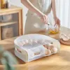 Bins Egg Storage Box Organizer Kylskåp Crisper Kök Tillbehör Kylskåp Eggkartong med lock Stackbar automatisk rullning