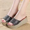 LUCYEVER GOLD SILL Silver Cardes Slippers For Women Summer Sange Sandals Woman High Slides Slides Ladies 40 240419