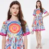 Abiti mini casual stampati vintage Designer a manica corta Donne Abiti di fiocco Abite A-Line Ladies Office Resort Resort Street Abbigliamento Abbigliamento Summer 2024