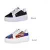 Fitness Shoes Women Vulcanize Sneakers Flats White Comfort Platform Sneaker Zapatillas Mujer Negras