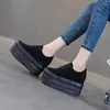 Casual Shoes 10CM Thick-soled Genuine Leather Heightened Super High-heel Leisure Sports High Women's Sneakers Size 34-39