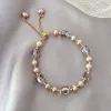 STRANDS NATUURLIJKE ZEPERE PEARL PAREL BRACELPE VOOR DRAAG ZOMER ACCESSOIRES VOOR GEREELS verstelbare grootte kristallen armband Nice Girls Gifts