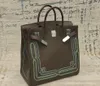 10A Luxury Handbag Designer Design 40cm National Tide Embroidery Paris Runway Hand-sewn Wax Line stor kapacitet handväska