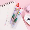 Penne 24pcs/Lot Christmas 10 Colori Gel Penna Kawaii ALBRO NASSAGGIO Cartoon Babbo Natale Colorful 10 Color Ball Pen Scuola Gift