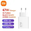 Chargers Originale Xiaomi 67W Turbo Caricatore veloce Plug eu Cavo di tipo C per Mi 11 Pro Mix Fold Poco X3 GT X4 Pro 5G Redmi Nota 11 Pro