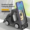 Chargers Universal Wireless Charger Station para Android Apple Watch AirPods Pro Forklift Design Design Design Night Light Charging Station