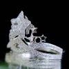 Bands Huitan Chic Star Design Damesringen met oogverblindende kubieke zirconia romantisch trouwfeestje Fingerrings Gift nieuw trendy sieraden