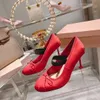 Designer Luxury Women mm Dress Shoes Bow Silk Sandals Ballet High Heels Mary Jane White Red Pink Wedding Slim High Heels