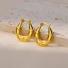 Boucles d'oreilles cerceaux en acier inoxydable pour les femmes or couleur dorée