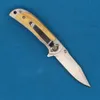 338 FLIPPER Pocket Folding Knife 440C Satin Drop Point Blade Steel med trähandtag utomhus camping Vandring Fiske Survival EDC Knives