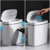 14L SMART TRASH CAN USB laddning av automatiska avfallsbackar Badrum Toalett Vattentät n Seam Touch DustBin Kitchen WastBasket 240408