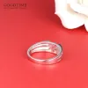 Ringe Luxus Mann Ring Schmuck Männliche Geschenk Zirkon Eheringe Pure100% 925 Sterling Silber Ring für Partydekoration