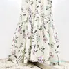 Marca de moda européia White Cotton Floral Printed Slip Long Dress