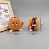 Keychains Cute Kawaii Hamburger French Fries Bread Keychain Plush Keyring Car Pendant Toy For Backpacks Stuffed Doll