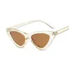 Zonnebrillen schattige en sexy retro kat oogzonnebril voor vrouwen mini zwart -witte driehoekige retro dames zonnebrillen luipaard dames oculos de sol j0425