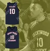 Özel İsim Numarası Erkek Gençlik/Çocuklar Darius Garland 10 Brentwood Academy Eagles lacivert Basketbol Forması 2 En İyi Dikişli S-6XL