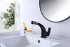 Mutfak muslukları ll Eşsiz soğuk su temini güverte monte tek delikli siyah pirinç banyo vanity musluk