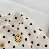 Gewaden Milancel 2021 Herfst nieuwe baby pyjama set linnen jongens slaper slijtage meisjes slaapset smile gezicht kleding