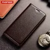 Uppsättningar Litchi Mönster äkta läderfodral för Xiaomi Redmi Note 4 4x 5 6 7 7S 8 8T 9S 9T 9 Pro Max Book Style Flip Cover Case